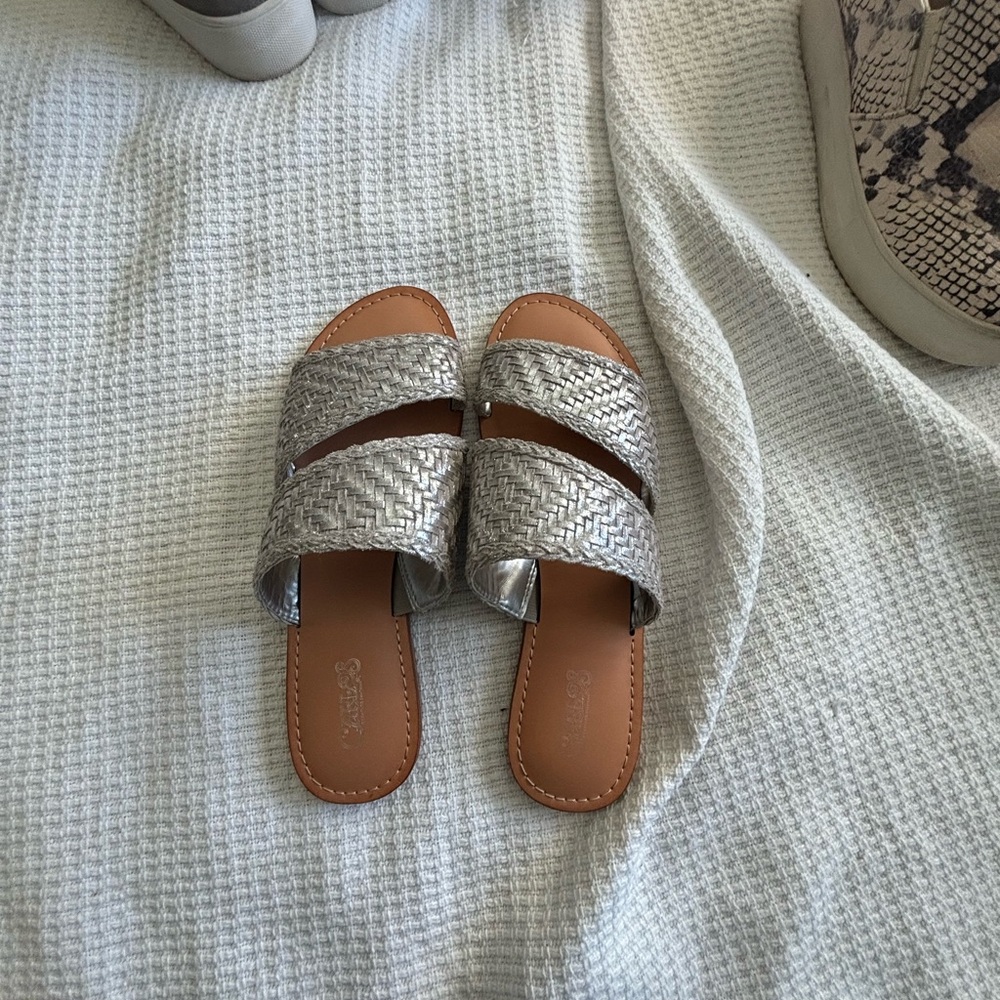Silver Braided Women's Sandals